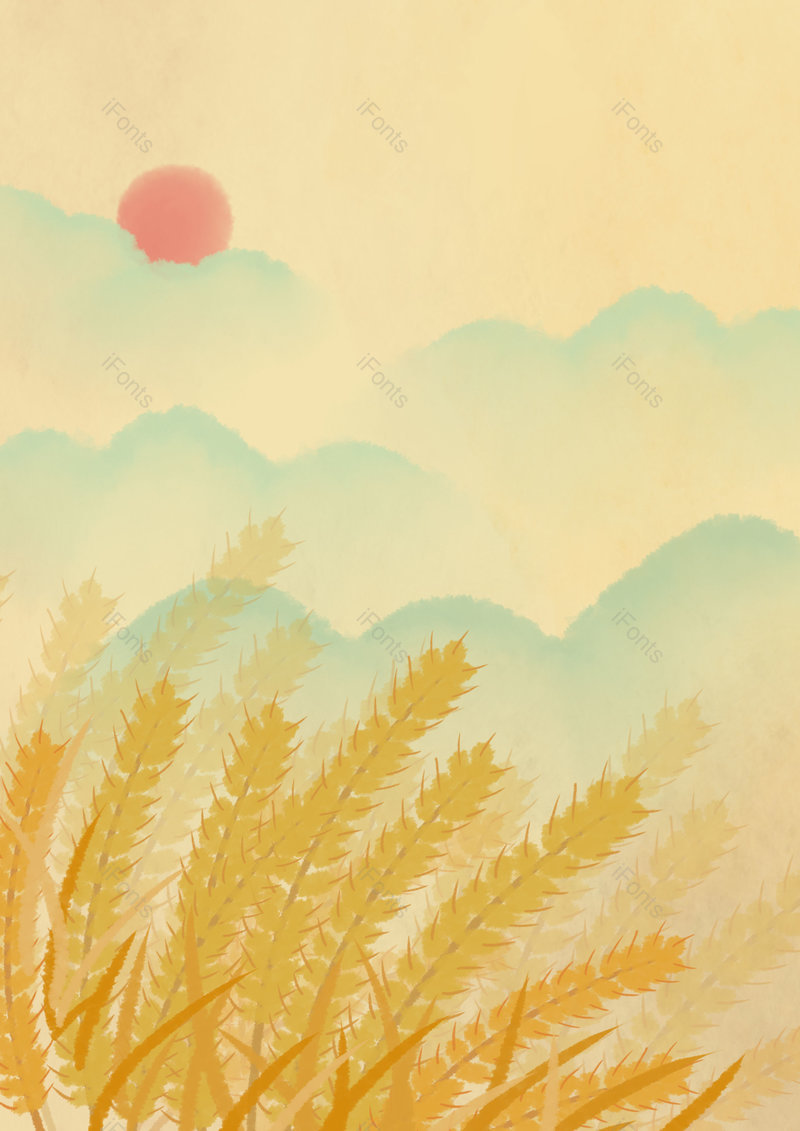 中国风水墨二十四节气芒种背景图,插画/手绘图,插画/手绘图库,插画/手绘图下载,插画/手绘